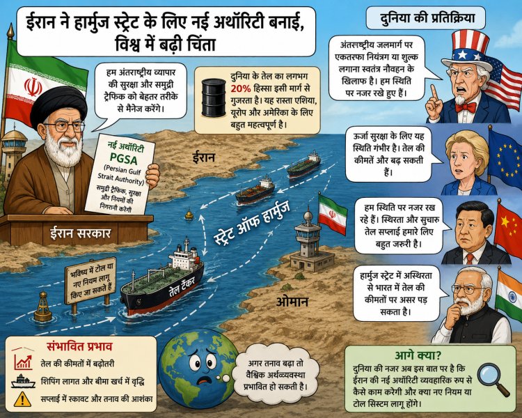 ईरान ने Strait of Hormuz के लिए नई रेगुलेटरी अथॉरिटी बनाई, वैश्विक तेल बाजार में बढ़ी चिंता