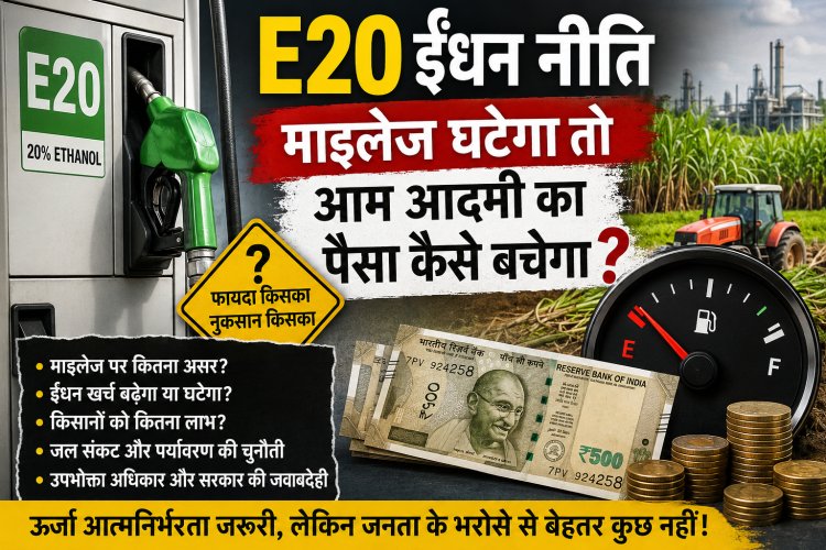 ई20 पर बड़ा सवाल: माइलेज घटेगा तो आम आदमी का पैसा कैसे बचेगा?