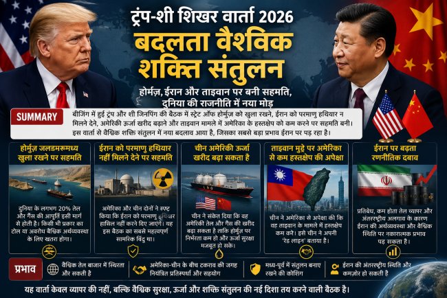 ट्रंप-शी शिखर वार्ता 2026: होर्मुज़, ईरान और ताइवान के बीच बदलता वैश्विक शक्ति संतुलन