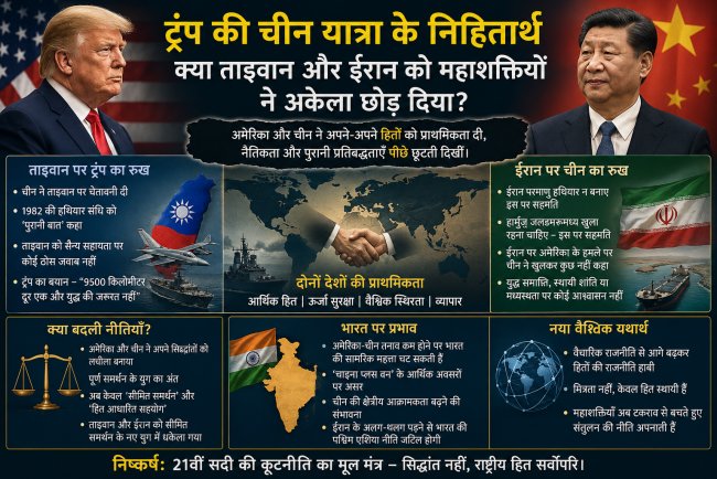 विश्व राजनीति नैतिकता नहीं, बल्कि शुद्ध शक्ति-संतुलन और आर्थिक हितों से संचालित हो रही है।