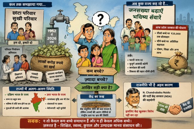 जनसंख्या पर यू-टर्न: जब एक देश में दो नीतियाँ चल रही हों