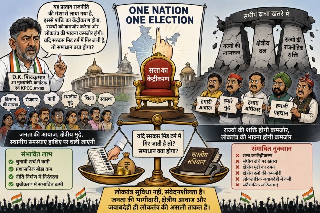 वन नेशन, वन इलेक्शन : लोकतंत्र का उत्सव या सत्ता केंद्रीकरण की खतरनाक पटकथा?
