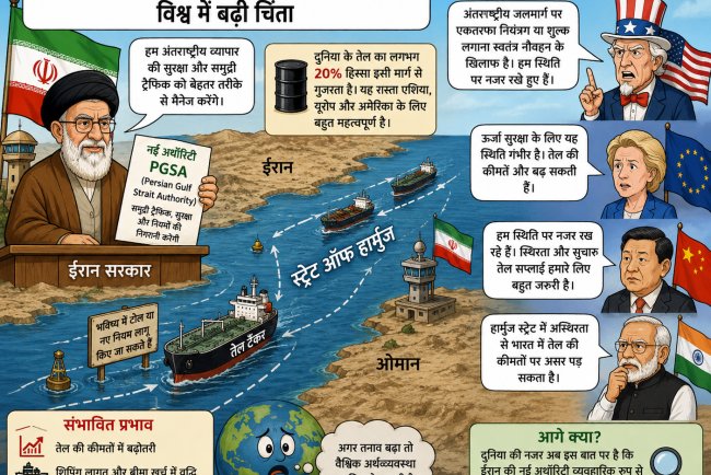 ईरान ने Strait of Hormuz के लिए नई रेगुलेटरी अथॉरिटी बनाई, वैश्विक तेल बाजार में बढ़ी चिंता
