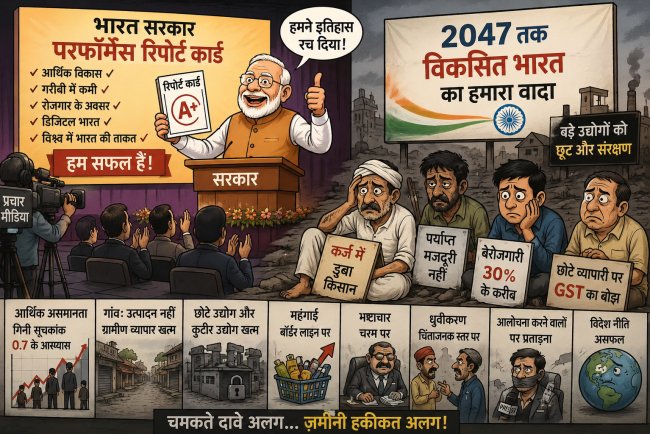 “रिपोर्ट कार्ड का महोत्सव: सरकार खुद खिलाड़ी, खुद अंपायर, खुद विजेता”