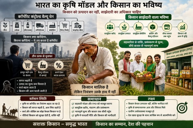 भारत का कृषि मॉडल और किसान का भविष्य: क्या किसान केवल उत्पादन मशीन बनकर रह गया है?