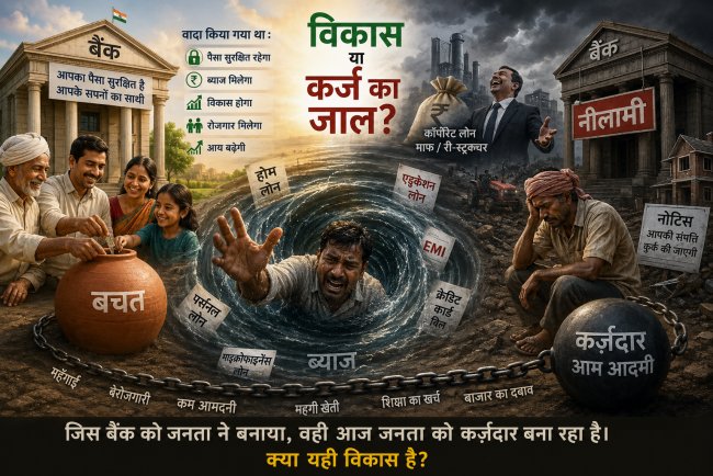 भारत की कर्ज़ आधारित अर्थव्यवस्था का काला सच- जिस बैंक को जनता ने बनाया, वही जनता को आर्थिक गुलाम बना रहा है
