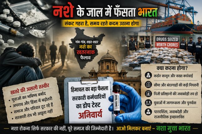 नशे के आगे बेबस सिस्टम? सरकारी कर्मचारियों का डोप टेस्ट, करोड़ों की ड्रग्स बरामदगी और जवाबदेही पर बड़े सवाल