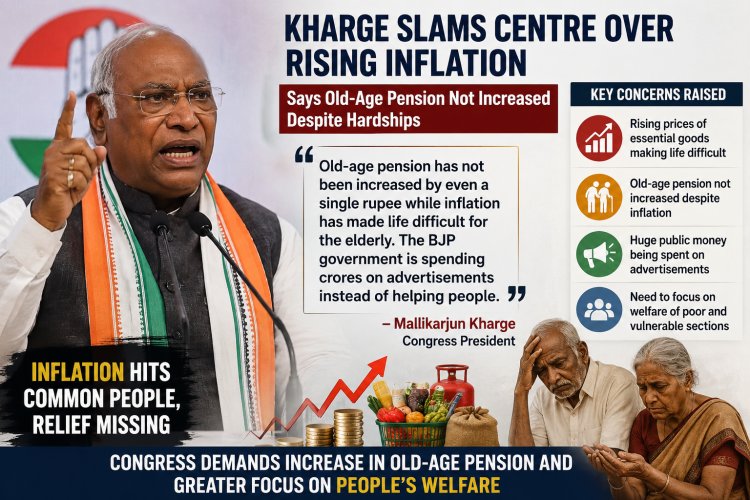 **“Kharge Slams Centre Over Rising Inflation, Says Old-Age Pension Not Increased Despite Hardships”**