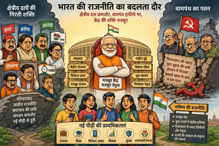 भारत में टूट रहे हैं क्षेत्रीय दल, प्रभावित हो रही संघवाद की विचारधारा