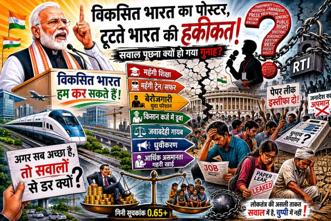विकसित भारत का पोस्टर, टूटते भारत की हकीकत?-अगर कोई कर सकता है तो हम कर सकते हैं'—लेकिन हिसाब कौन देगा?
