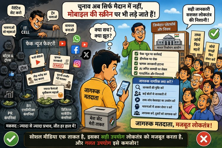 "चुनाव अब EVM से पहले मोबाइल में जीते जाते हैं: भारत में सोशल मीडिया, फेक न्यूज और नैरेटिव की पूरी कहानी"