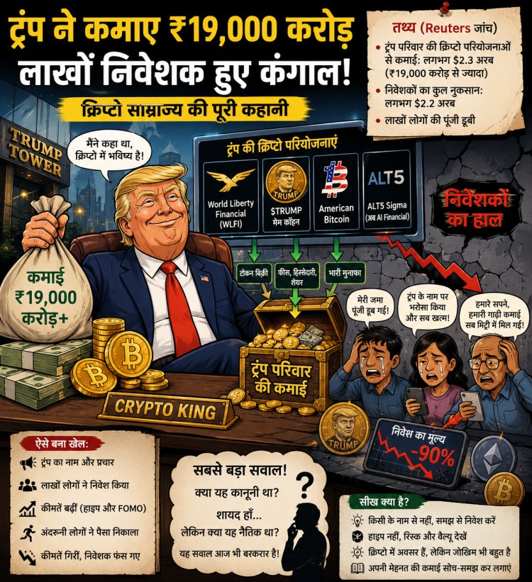 "ट्रंप ने कमाए ₹19,000 करोड़, लाखों निवेशक हुए कंगाल? क्रिप्टो साम्राज्य की पूरी कहानी"