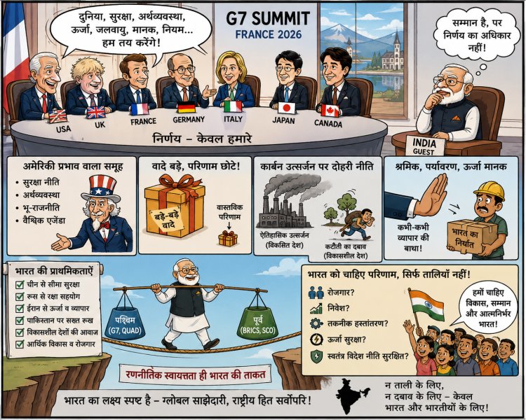 G7 शिखर सम्मेलन 2026: क्या भारत को लाभ मिलेगा या यह सिर्फ मेहमान नवाजी और दिखावे की रणनीति शिकार होगा?