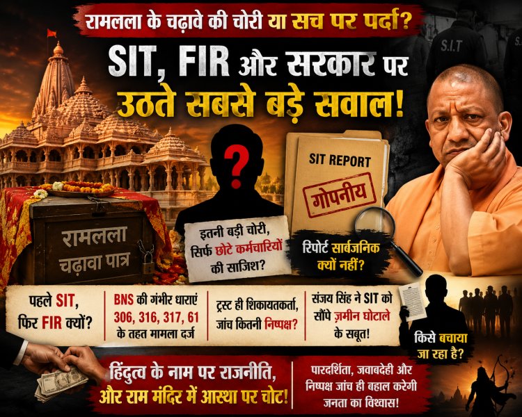रामलला के चढ़ावे की चोरी- सच पर पर्दा, SIT, FIR और सरकार पर उठते सबसे बड़े सवाल! जनहित याचिका आखिरी भरोसा