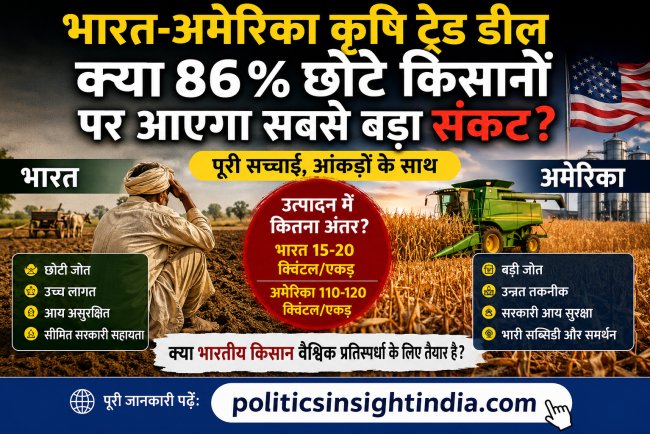 अमेरिका में 120 क्विंटल, भारत में 15–20 क्विंटल! क्या यही है भारतीय किसान की सबसे बड़ी चुनौती?-भारत-अमेरिका कृषि ट्रेड डील