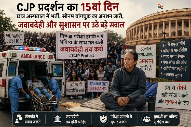 क्या जिम्मेदार शासन होता तो 15 दिन तक नहीं चलता CJP प्रदर्शन? छात्र अस्पताल में, सोनम वांगचुक का अनशन जारी