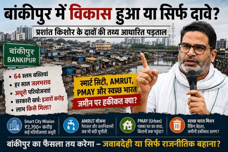 30 साल का शासन, 64 स्लम और ₹2,700 करोड़ का सवाल: क्या बांकीपुर में विकास सिर्फ दावों तक सीमित रह गया?