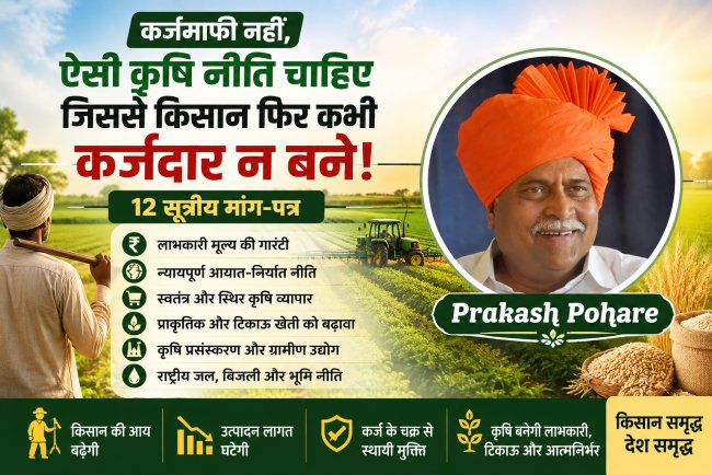 कर्जमाफी नहीं, ऐसी कृषि नीति चाहिए जिससे किसान फिर कभी कर्जदार न बने! 12 सूत्रीय समाधान पत्र l