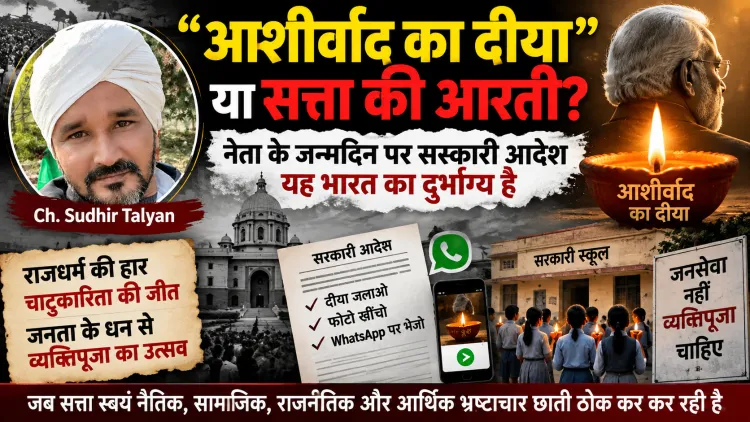 “आशीर्वाद का दीया” या सत्ता की आरती? जब राजधर्म हार गया और चाटुकारिता जीत गई