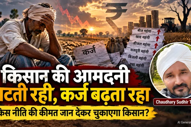“किसान की आमदनी घटती रही, कर्ज बढ़ता रहा: आखिर किस नीति की कीमत जान देकर चुकाएगा किसान?”