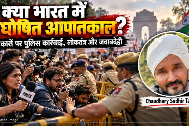 क्या भारत में अघोषित आपातकाल है? पत्रकारों पर पुलिस कार्रवाई, सत्ता की निरंकुशता और लोकतंत्र का संकट