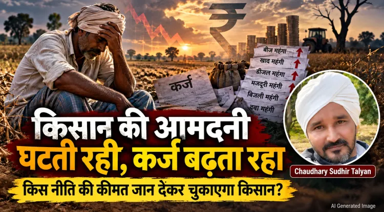 “किसान की आमदनी घटती रही, कर्ज बढ़ता रहा: आखिर किस नीति की कीमत जान देकर चुकाएगा किसान?”