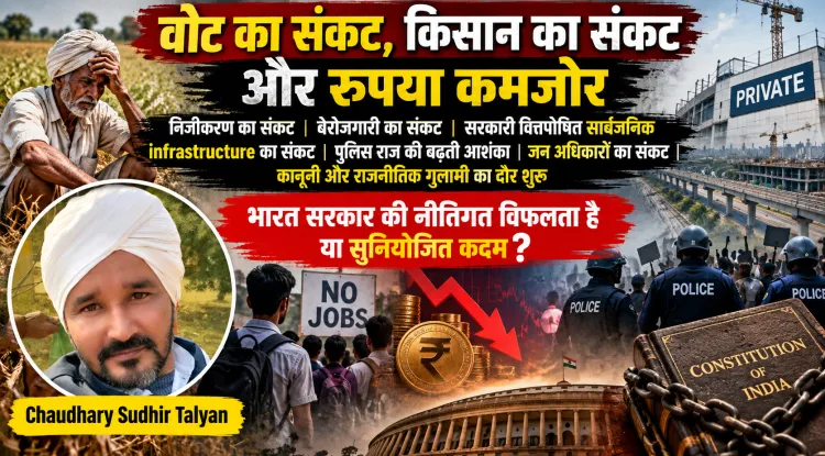 वोट का संकट, किसान का संकट और कमजोर रुपया: क्या भारत नीतिगत विफलताओं से गुजर रहा है या शासन की प्राथमिकताएँ बदल रही हैं?